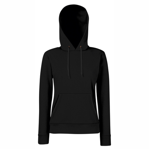 LADY-FIT CLASSIC HOODED SWEAT ID189  ΜΑΥΡΟ